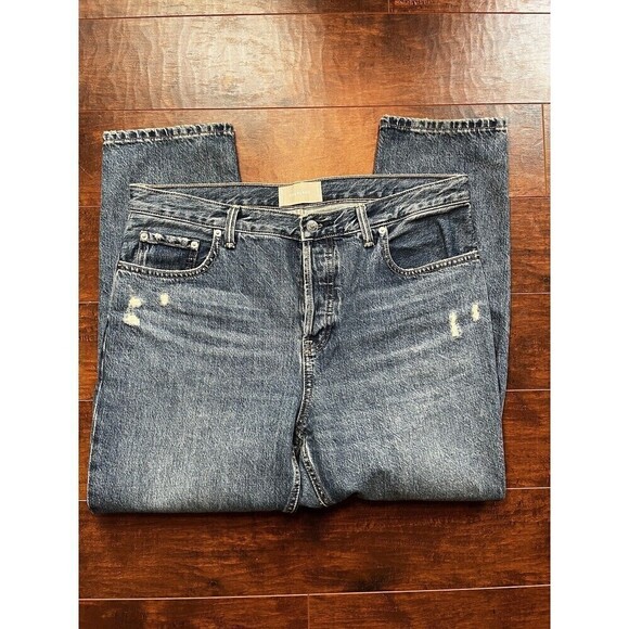 Everlane Womens Distressed Button Fly High Rise Mom Jean Sz 31 - Picture 1 of 6
